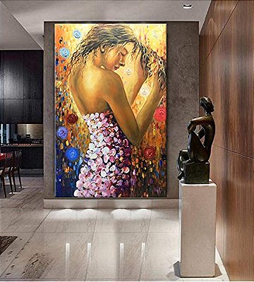 Quadro Pintura Tela senhora Sala de Estar Pintado a Mão 5103