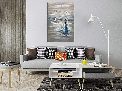 Quadro Pintura Tela presente vestido perfeito mar 5126