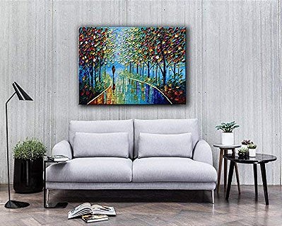 Quadro Pintura Tela colorida modernas meandro park 5166