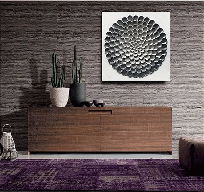Quadro Pintura Tela artesanato óleo flor rodada 5201