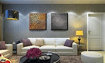Quadro Pintura Tela óleo quadrado grosso Quarto 5203