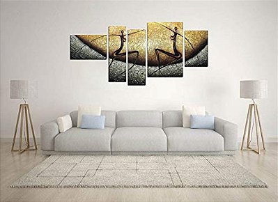Quadro Pintura Tela pedaços abstratos pronta slim 5225