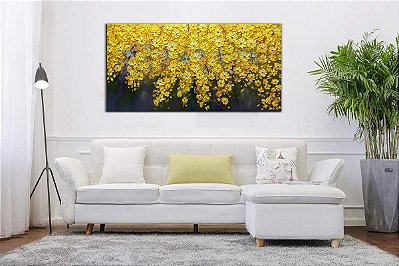 Quadro Pintura Tela crisântemo caindo óleo 5253