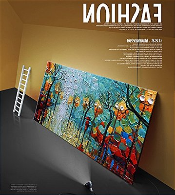 Quadro Pintura Tela iluminado brilhantemente andando 5268
