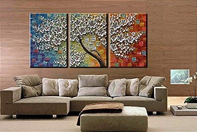 Quadro Pintura Tela flor abstrata Decorativo 5279