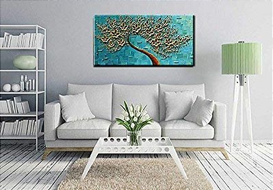 Quadro Pintura Tela ouro claramente pétalas texturizado 5288