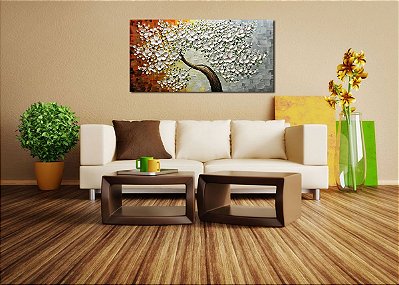 Quadro Pintura Tela branca óleo petróleo espessura 5301