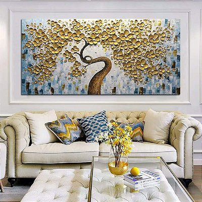 Quadro Pintura Tela decor riqueza branco vida flower 5305