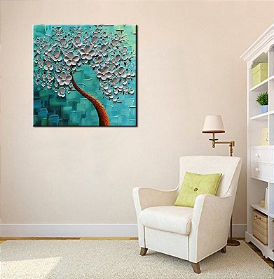 Quadro Pintura Tela artes brancas luz azul estudo belas 5355