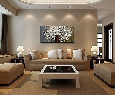 Quadro Pintura Tela família marrom branco tronco petal 5366