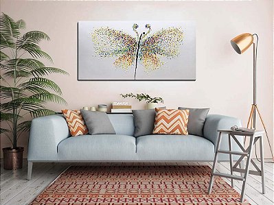 Quadro Pintura Tela borboleta colorida extra artistas 5379