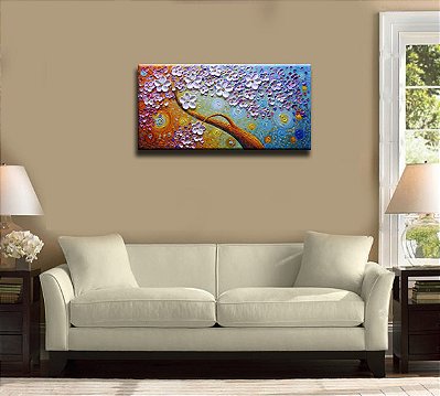 Quadro Pintura Tela floral talentos artistas abstrata 5457