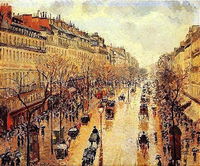 Quadro Pintura Tela boulevard tarde impressionismo 5483