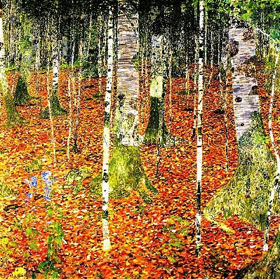 Quadro Pintura Tela forest réplica birch finala klimt 5489