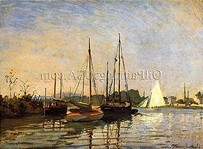 Quadro Pintura Tela claude barcos monet prazer Quarto 5491