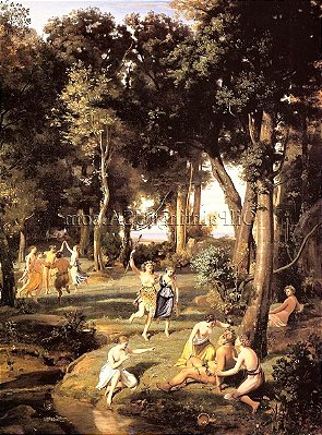 Quadro Pintura Tela silenus corot jean óleo camille 5505