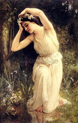 Quadro Pintura Tela replica ninfa floresta vertical 5509