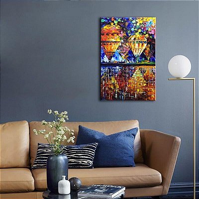 Quadro Pintura Tela colorida ar quente corredor balão 5522
