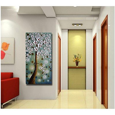 Quadro Pintura Tela brancas marrom noite abstrato 5548