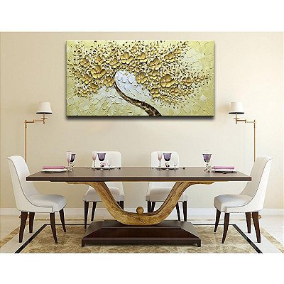 Quadro Pintura Tela ouro padrão Decorativo 5549