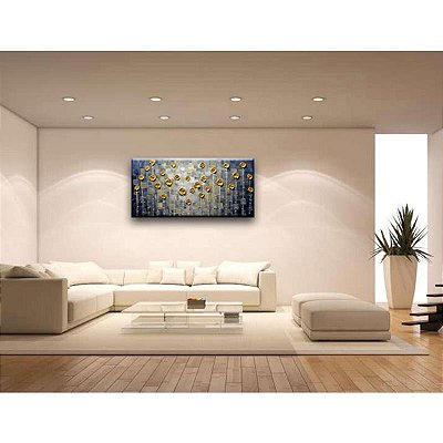 Quadro Pintura Tela bambu dots prata pontos golden 5555