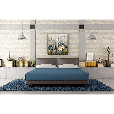 Quadro Pintura Tela texturizado óleo colorido quadrado 5562