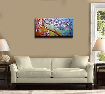Quadro Pintura Tela modernas floral óleo barato enorme 5597