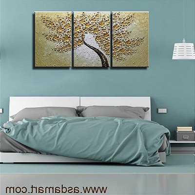 Quadro Pintura Tela árvore óleo artesanais Quarto 5599