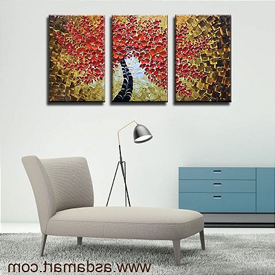 Quadro Pintura Tela banco árvore abstrato bordo 5600