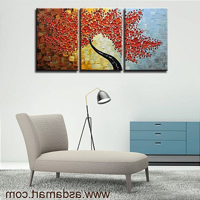Quadro Pintura Tela vermelha handpainted óleo 5601