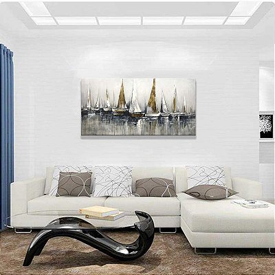 Quadro Pintura Tela abstrato imasto barato navio 5150