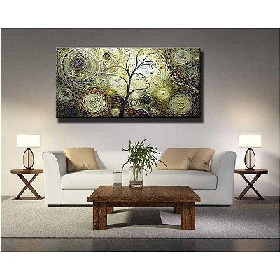 Quadro Pintura Tela abstrato khaki pinted dark van gogh 5566