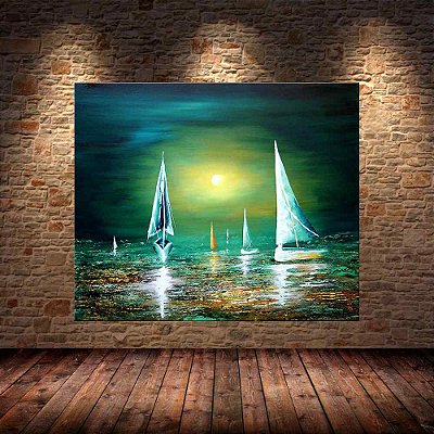 Quadro Pintura Tela Moderna Marinas 2008