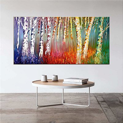 Quadro Pintura Tela Arvores e Flores Modernas Em Altos Relevos 2013