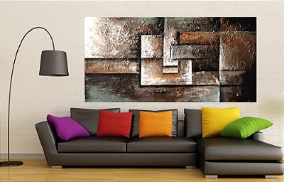Quadro Pintura Tela Abstrato Moderno 2028