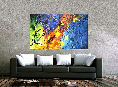 Quadro Pintura Tela Abstrato 2047