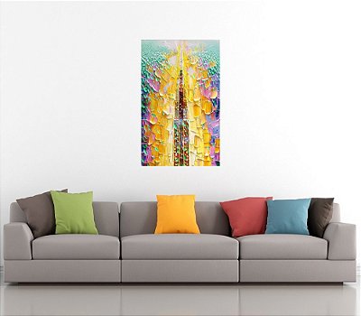 Quadro Pintura Tela Cidade Paisagem Urbana 2440