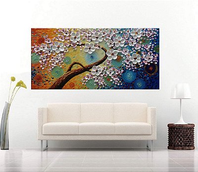 Quadro Pintura Tela Abstrato Moderno 2454