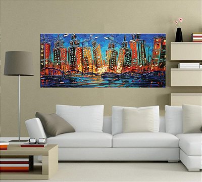 Quadro Pintura Tela Abstrato Moderno 2457