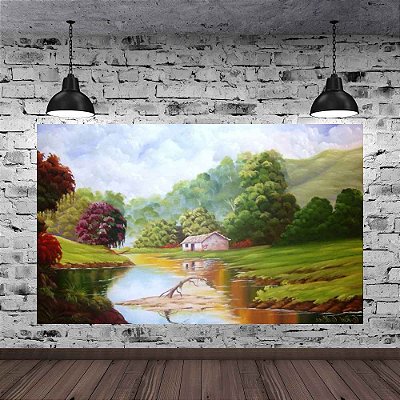 Quadro Pintura Paisagem Óleo Sobre Tela 3012