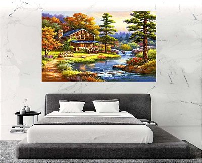Quadro Pintura Paisagem Óleo Sobre Tela 3014