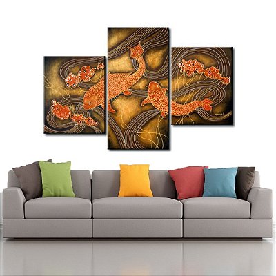 Quadro Decorativo Moderno Animais Carpas 323