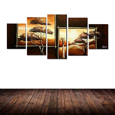 Quadro Decorativo Africano Arvores Moderno 40