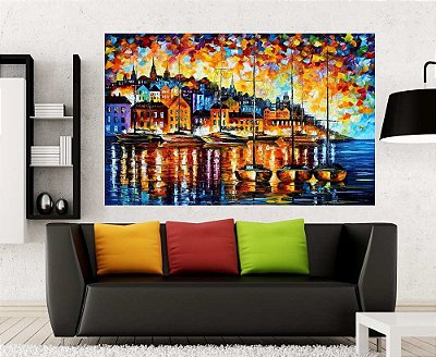 Quadro Pintura Tela Cidade Paisagem Urbana 4005