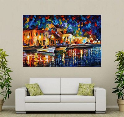 Quadro Pintura Tela Cidade Paisagem Urbana 4006