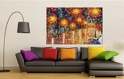 Quadro Pintura Tela Cidade Paisagem Urbana 4007