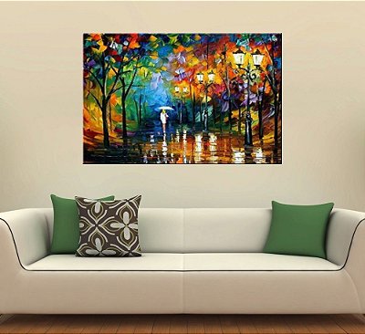 Quadro Pintura Tela Cidade Paisagem Urbana 4008