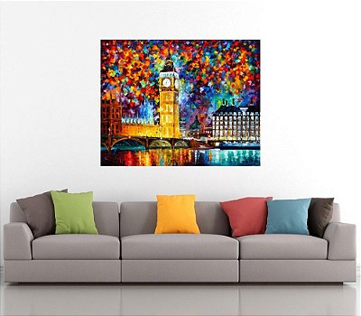 Quadro Pintura Tela Cidade Paisagem Urbana 4009