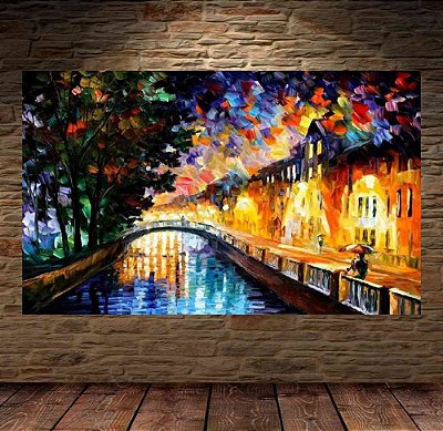 Quadro Pintura Tela Cidade Paisagem Urbana 4013