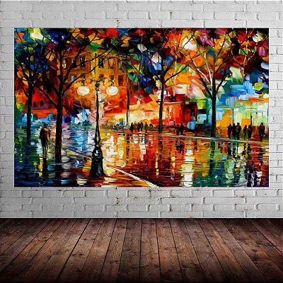 Quadro Pintura Tela Cidade Paisagem Urbana 4022
